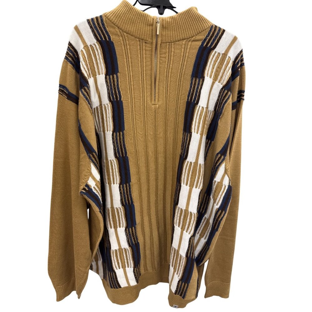 Stacy Adams Mens Brown Blue Acrylic Sweater size 3XLT SKU8195